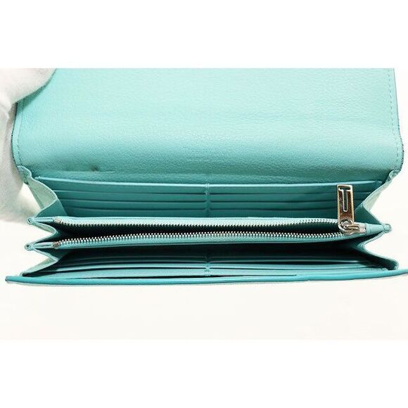 Tiffany & Co Tiffany & CO Continental Flap Bicolor Wallet Long Wallet Leather - Picture 7 of 9
